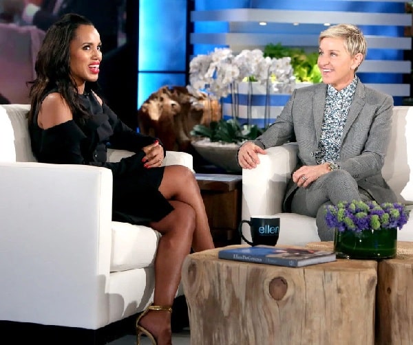 A picture of Kerry Washington on the Ellen DeGeneres show.